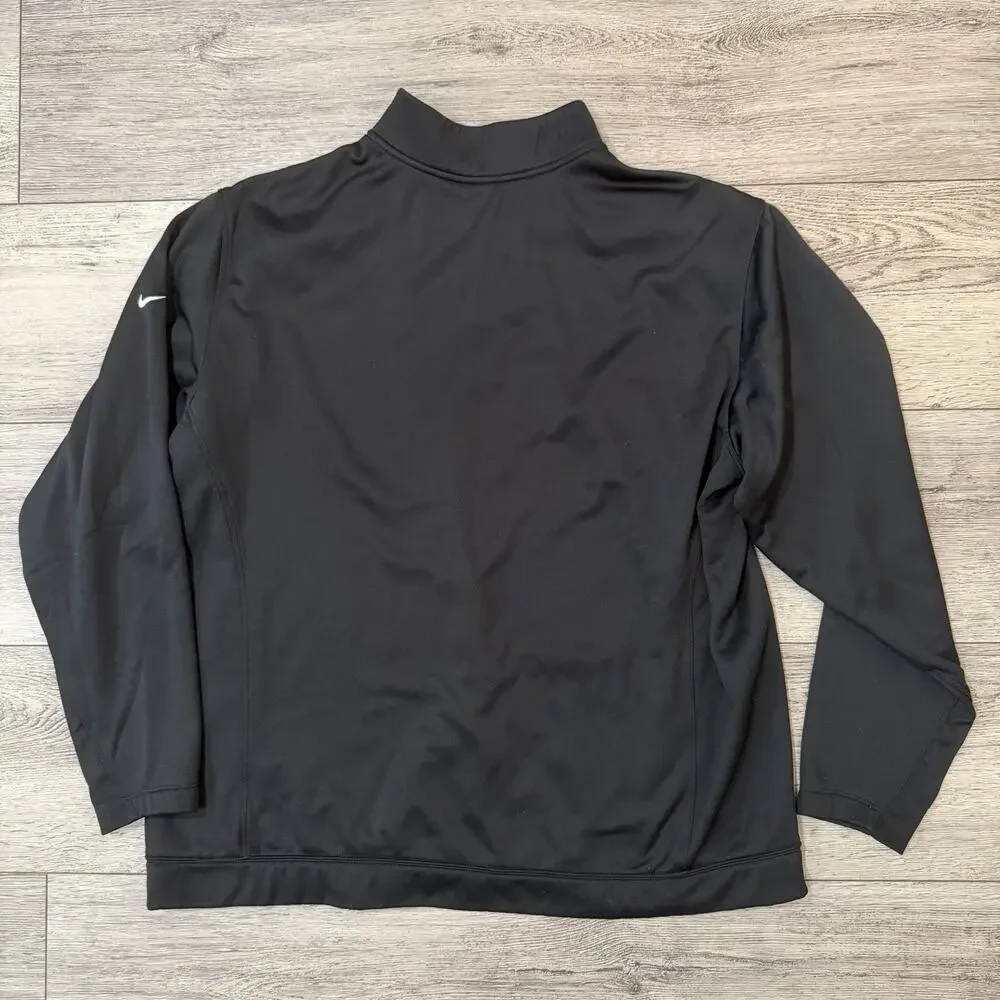NIKE GOLF Tour Performance Therma Fit Quarter Zip Black Pullover Mens XXL Quail